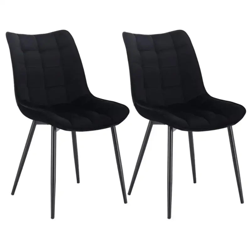 BukkitBow - Set van 2 Eetkamerstoelen - Lederen/Stoffen/Fluwelen Stoelen - met Metalen Poten - Ergonomisch Ontwerp - Zithoogte: 46CM
