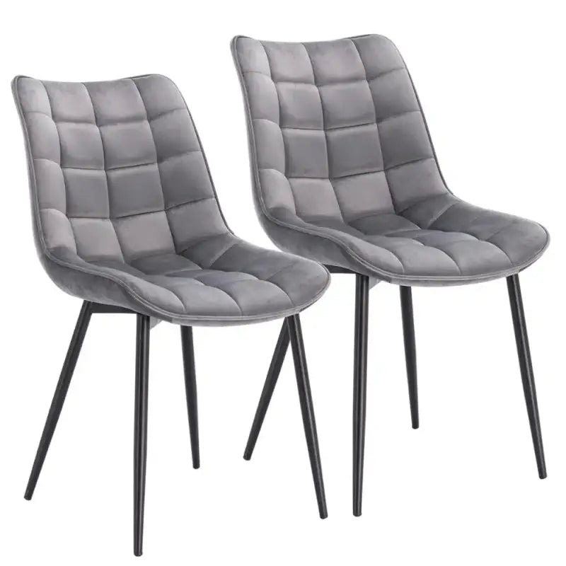 BukkitBow - Set van 2 Eetkamerstoelen - Lederen/Stoffen/Fluwelen Stoelen - met Metalen Poten - Ergonomisch Ontwerp - Zithoogte: 46CM