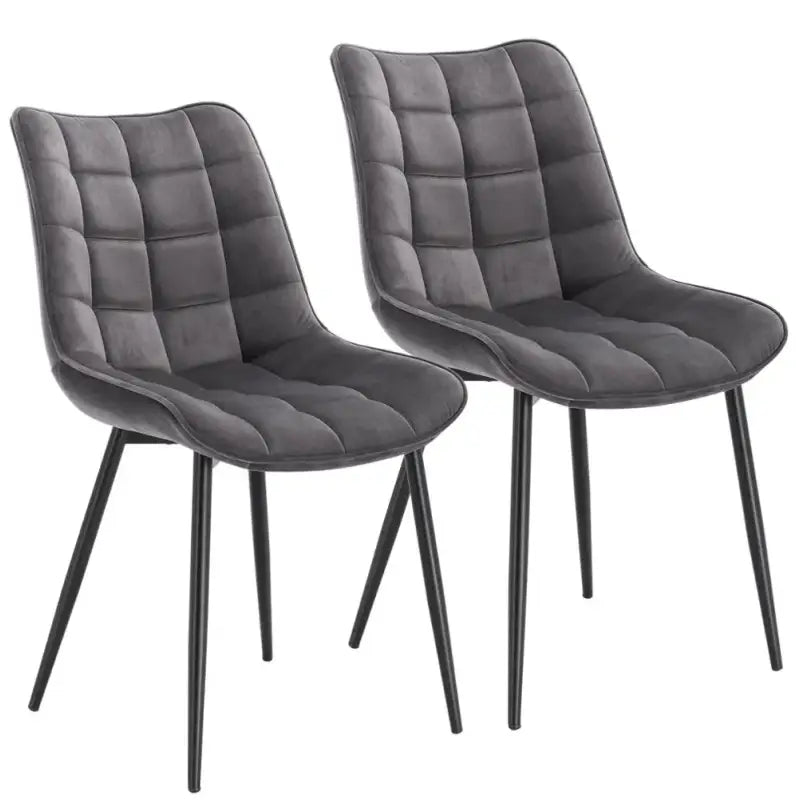 BukkitBow - Set van 2 Eetkamerstoelen - Lederen/Stoffen/Fluwelen Stoelen - met Metalen Poten - Ergonomisch Ontwerp - Zithoogte: 46CM