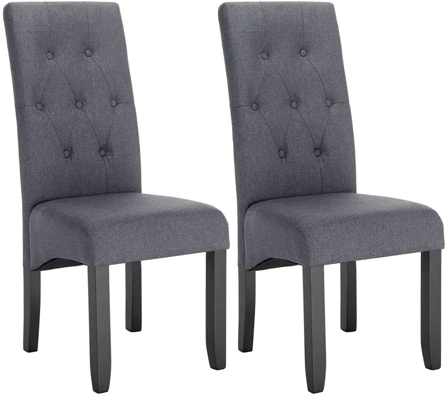 BukkitBow - Set van 2 Eetkamerstoelen met Linnen/Fluwelen Zitting - en Massief Houten Poten - Ergonomisch en Veelzijdig