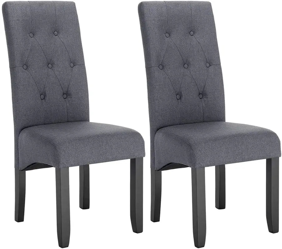 BukkitBow - Set van 2 Eetkamerstoelen met Linnen/Fluwelen Zitting - en Massief Houten Poten - Ergonomisch en Veelzijdig