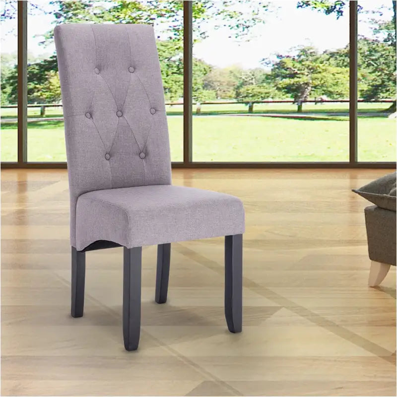 BukkitBow - Set van 2 Eetkamerstoelen met Linnen/Fluwelen Zitting - en Massief Houten Poten - Ergonomisch en Veelzijdig