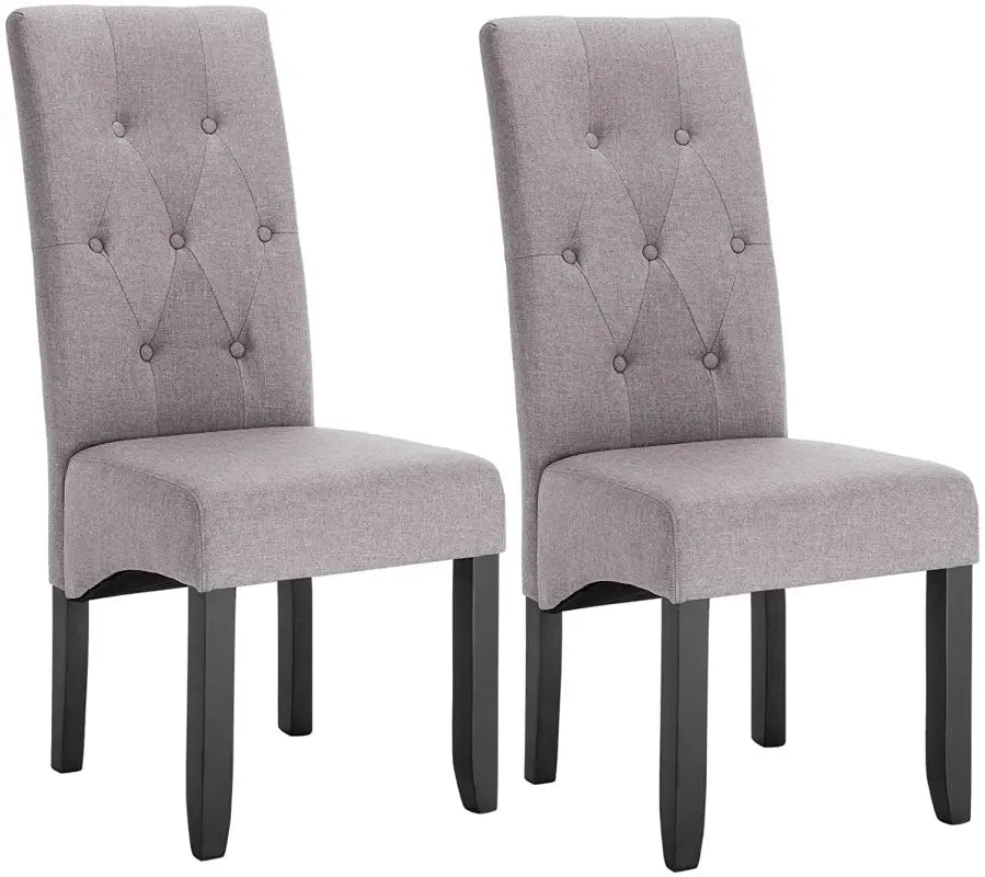 BukkitBow - Set van 2 Eetkamerstoelen met Linnen/Fluwelen Zitting - en Massief Houten Poten - Ergonomisch en Veelzijdig
