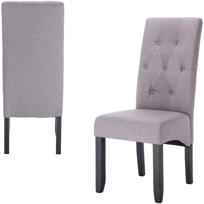 BukkitBow - Set van 2 Eetkamerstoelen met Linnen/Fluwelen Zitting - en Massief Houten Poten - Ergonomisch en Veelzijdig
