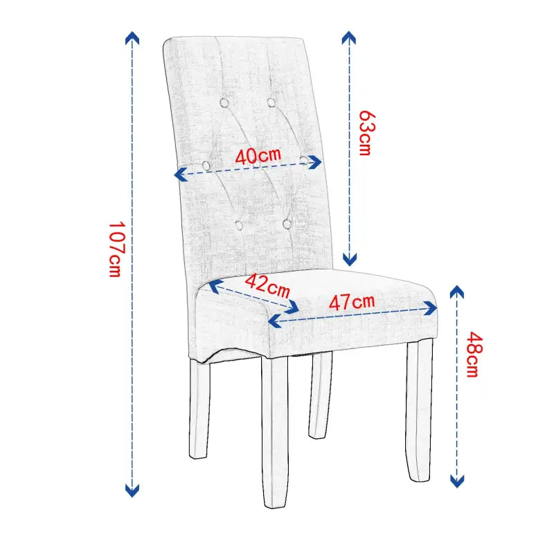 BukkitBow - Set van 2 Eetkamerstoelen met Linnen/Fluwelen Zitting - en Massief Houten Poten - Ergonomisch en Veelzijdig