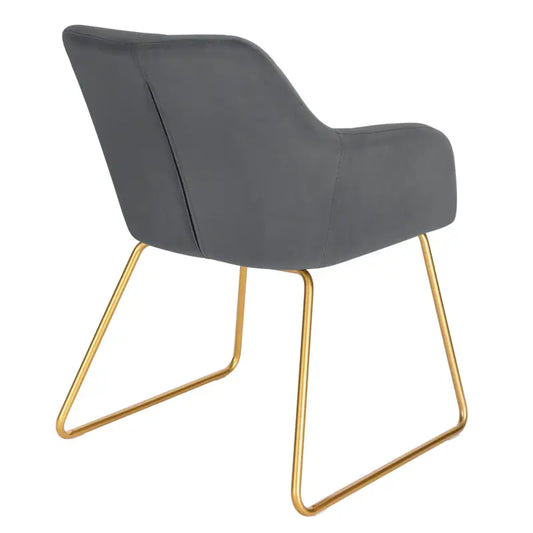 BukkitBow - Set van 2 Fluweel Eetkamerstoelen met Gouden Metalen Poten - Stijlvol en Comfortabel - Zithoogte: 48.5CM