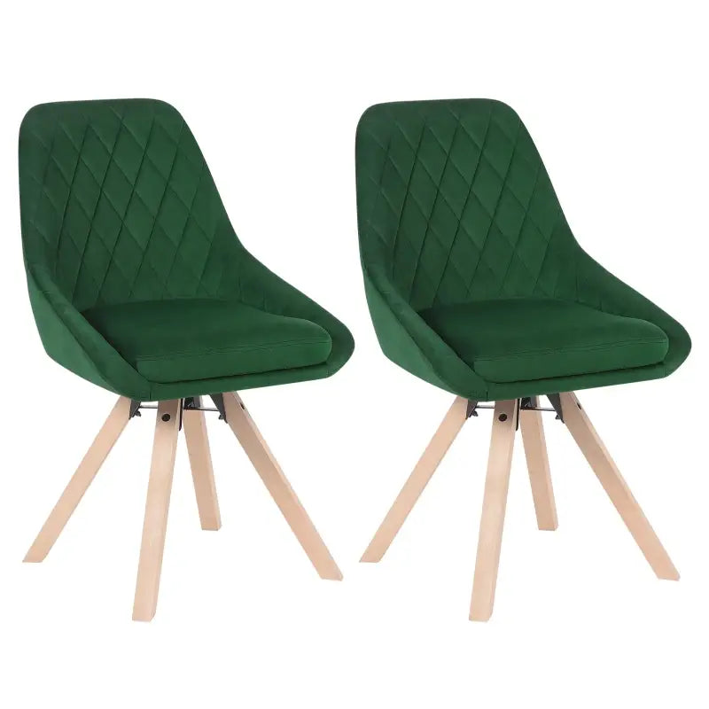 BukkitBow - Set van 2 Fluwelen Draaistoelen - met Beukenhouten Poten - Multifunctioneel en Comfortabel - Zithoogte: 46CM