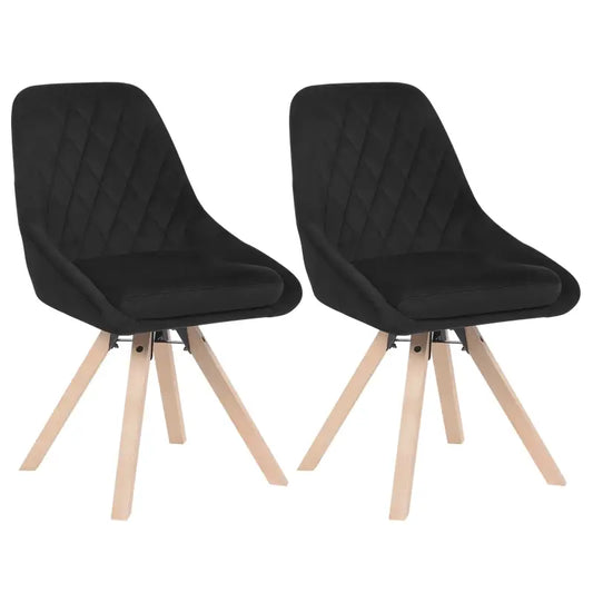 BukkitBow - Set van 2 Fluwelen Draaistoelen - met Beukenhouten Poten - Multifunctioneel en Comfortabel - Zithoogte: 46CM