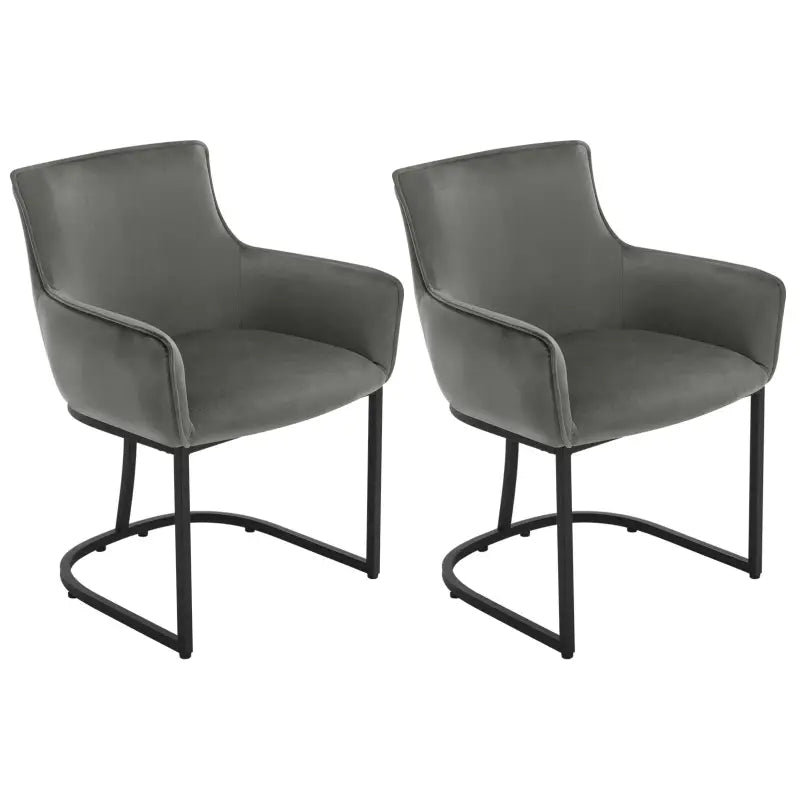 BukkitBow - Set van 2 Fluwelen Eetkamerstoelen - met Metalen Poten - Stabiel en Comfortabel - Zithoogte: 46.5CM