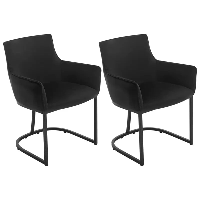 BukkitBow - Set van 2 Fluwelen Eetkamerstoelen - met Metalen Poten - Stabiel en Comfortabel - Zithoogte: 46.5CM