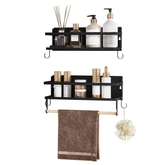 BukkitBow - Set van 2 Kruidenrekken - Metaal en Hout Stang - Multifunctioneel en Ruimtebesparend - Modern en Minimalistisch