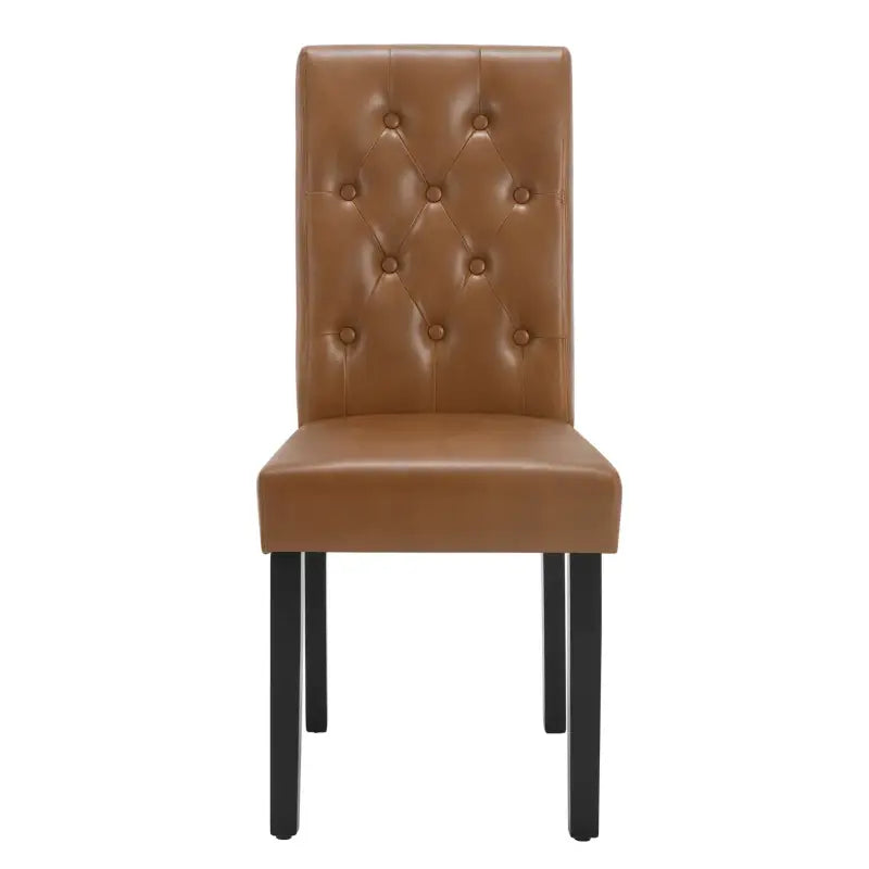 BukkitBow - Set van 2 Kunstleren Eetkamerstoelen - met Massief Houten Poten - Robuust en Ergonomisch - Zithoogte: 48.5CM