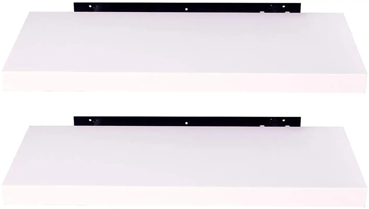 BukkitBow - Set van 2 Muurplanken - Hoorwaardig MDF - Wit - 25x23x3.8cm of 30x23x3.8cm - Maximale Belasting 6kg