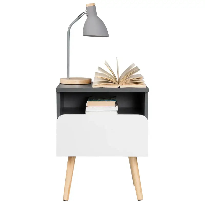 BukkitBow - Set van 2 Nachtkastjes - Hoge Kwaliteit Hout - Wit of Grijs - Waterdicht en Krasbestendig - 40x33.5x50 cm