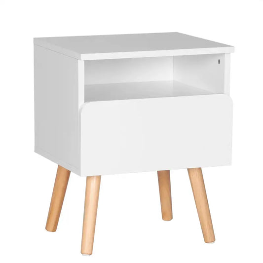 BukkitBow - Set van 2 Nachtkastjes - Hoge Kwaliteit Hout - Wit of Grijs - Waterdicht en Krasbestendig - 40x33.5x50 cm