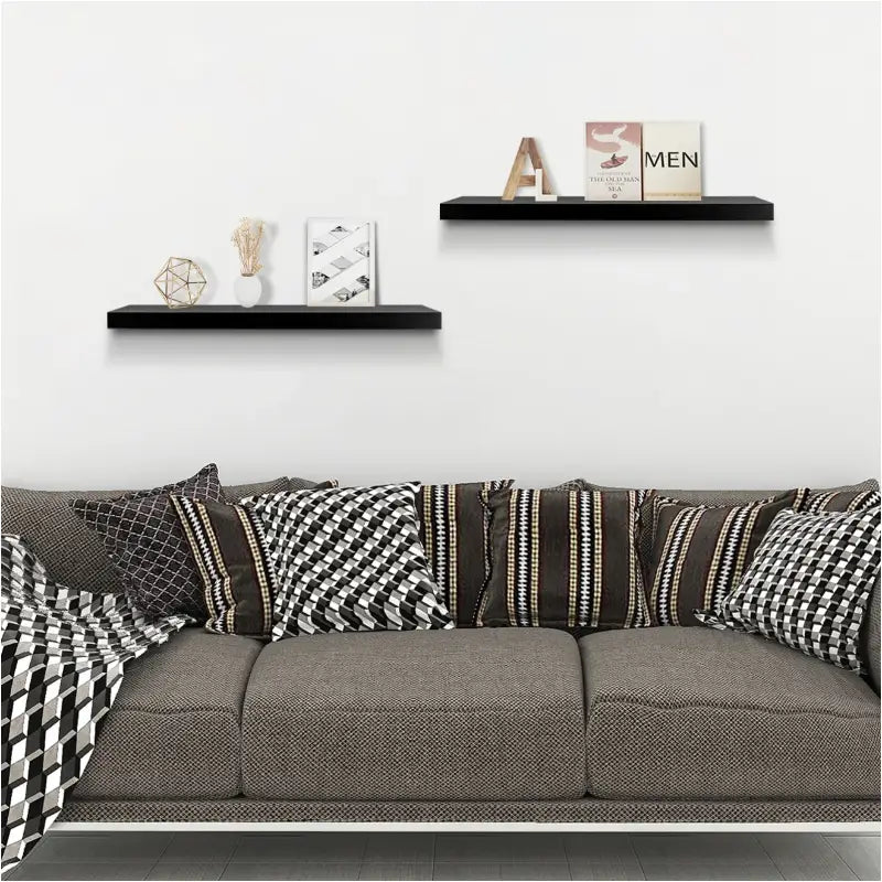 BukkitBow - Set van 2 Wandplanken - MDF - Zwevend Design - Diverse Maten - Maximale Belasting 5kg