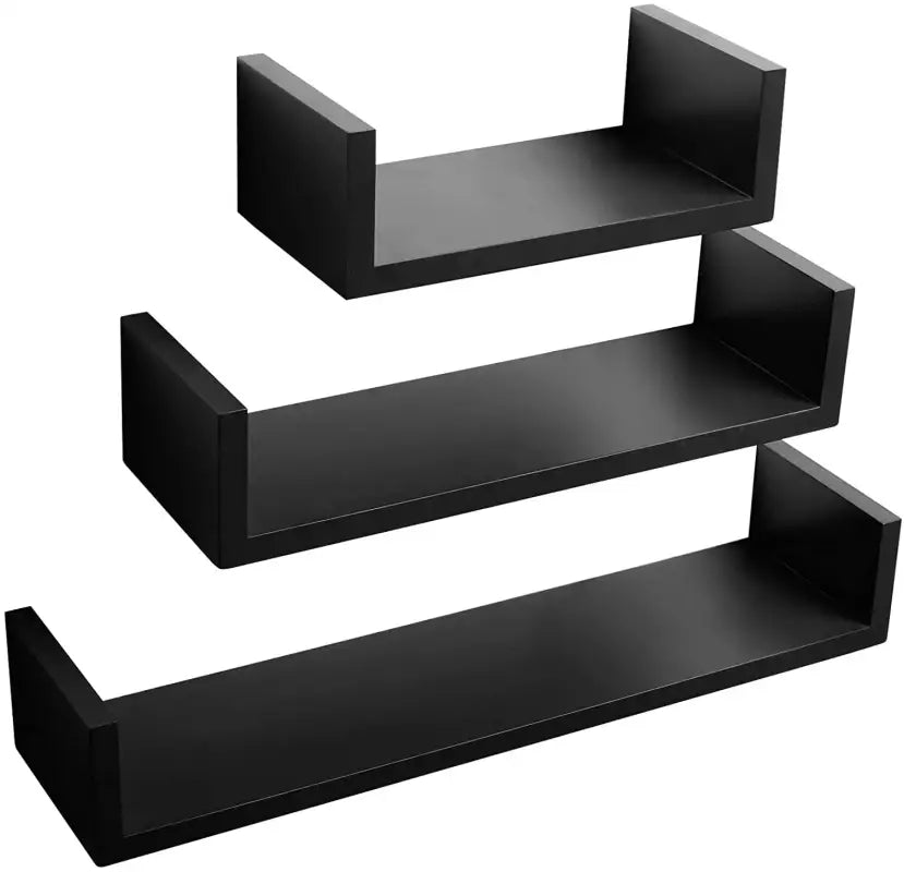 BukkitBow - Set van 3 Drijvende / Zwevende Planken - Hout/Gelakt MDF - Verschillende Maten - Inclusief Bevestigingen