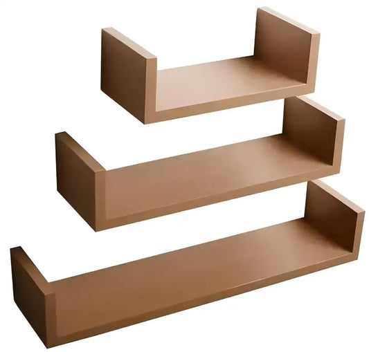 BukkitBow - Set van 3 Drijvende / Zwevende Planken - Hout/Gelakt MDF - Verschillende Maten - Inclusief Bevestigingen