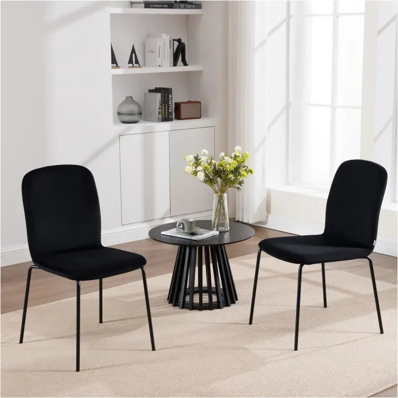BukkitBow - Set van 4 Eetkamerstoelen - Fluweel en Metaal - Stapelbare Stoelen