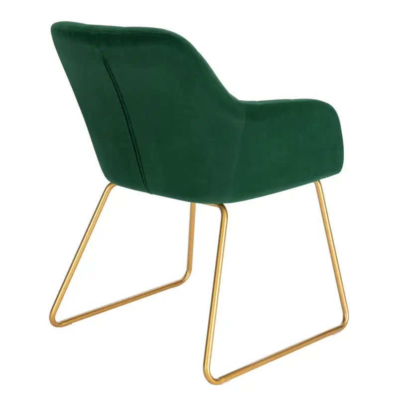 BukkitBow - Set van 4 Eetkamerstoelen van Fluweel - met Gouden Metalen Onderstel - Stijlvol en Comfortabel - Zithoogte: 48.5CM