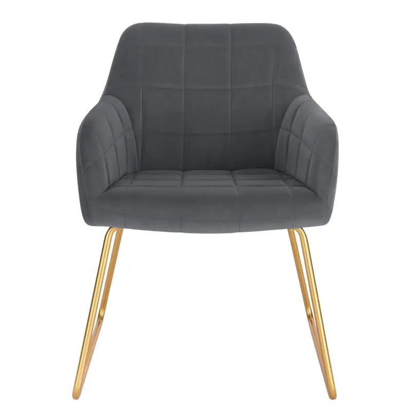 BukkitBow - Set van 4 Eetkamerstoelen van Fluweel - met Gouden Metalen Onderstel - Stijlvol en Comfortabel - Zithoogte: 48.5CM