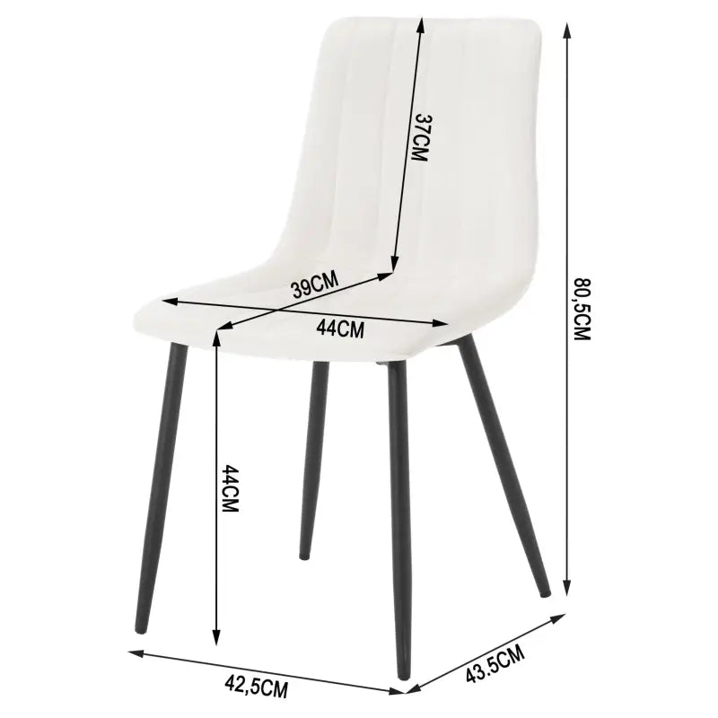 BukkitBow - Set van 4 Eetkamerstoelen - Fluweel of Lederen & Metalen Poten - Ergonomisch Design - Scandinavische Stijl