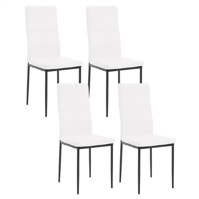 BukkitBow - Set van 4 Eetkamerstoelen van Kunstleer/Fluweel - met Metalen Onderstel