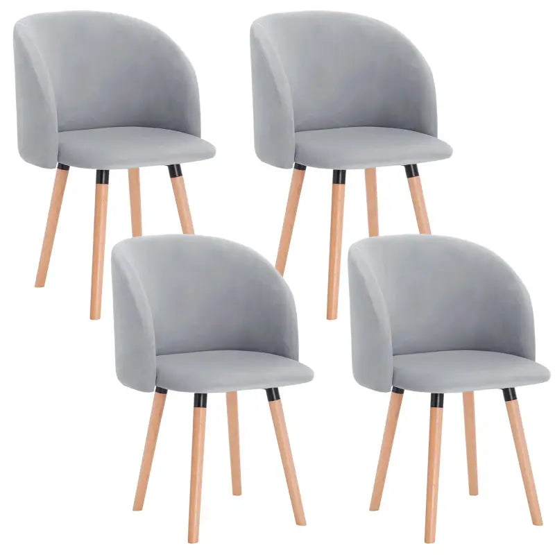 BukkitBow - Set van 4 Fluwelen Stoelen - met Massief Houten Frame - Ergonomisch en Stijlvol - Zithoogte: 47CM