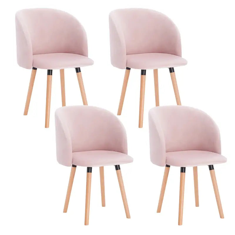BukkitBow - Set van 4 Fluwelen Stoelen - met Massief Houten Frame - Ergonomisch en Stijlvol - Zithoogte: 47CM