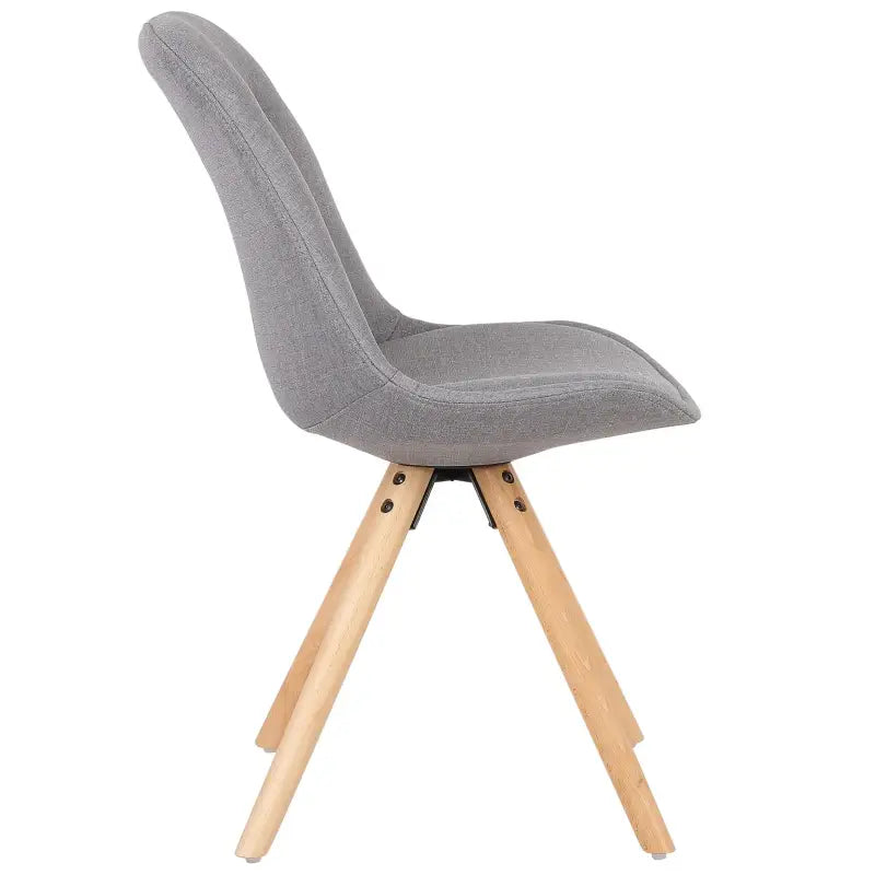 BukkitBow - Set van 4 Linnen Eetkamerstoelen met Massief Houten Poten - Ergonomisch en Multifunctioneel - Zithoogte: 46CM