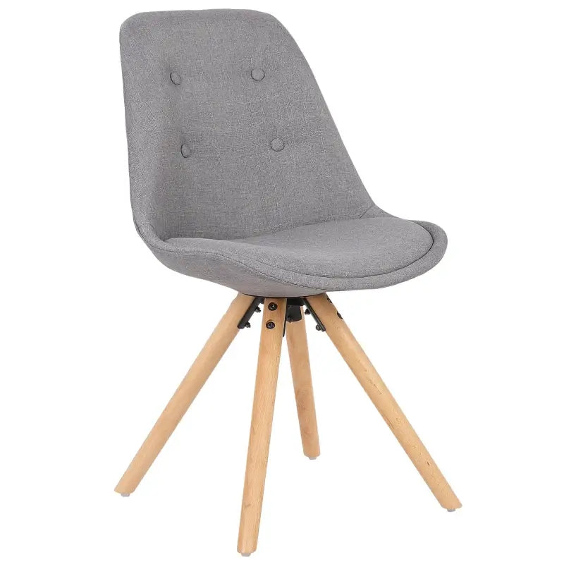 BukkitBow - Set van 4 Linnen Eetkamerstoelen met Massief Houten Poten - Ergonomisch en Multifunctioneel - Zithoogte: 46CM