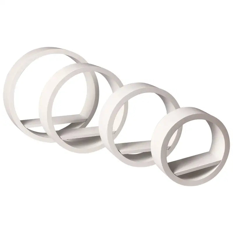BukkitBow - Set van 4 Ronde Hangende Planken - Kwalitatief MDF - 4 Maten: XL, L, M, S - Diepte 8.8cm