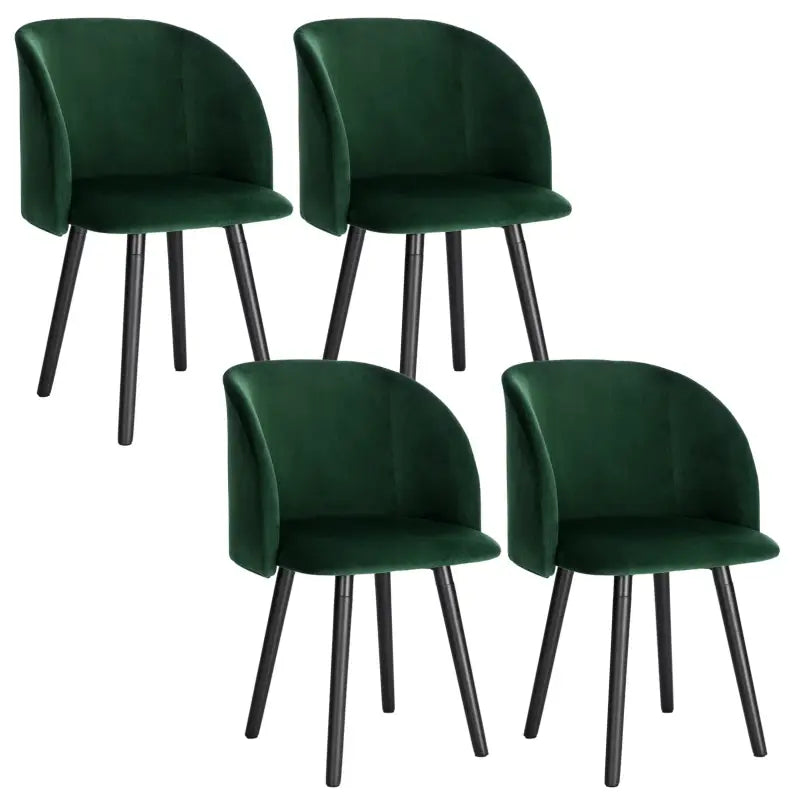 BukkitBow - Set van 4 Stoelen met Fluwelen Zitting - met Massief Houten Frame - Ergonomisch en Stijlvol - Zithoogte: 47CM