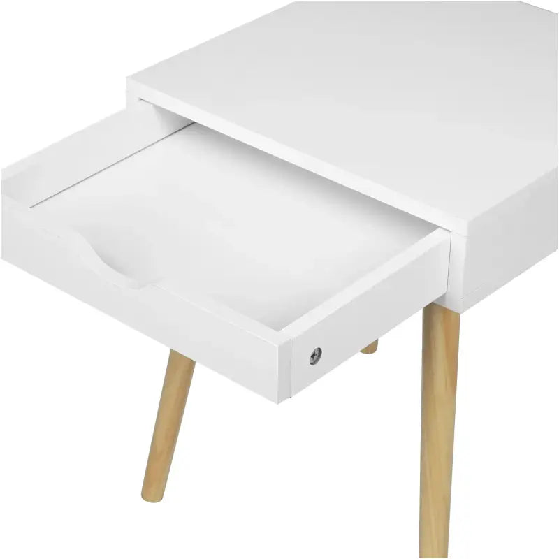 BukkitBow - Smal Nachtkastje met Lade - MDF en Massief Hout - Max Belasting: 5KG - 39.8x40.5x49cm