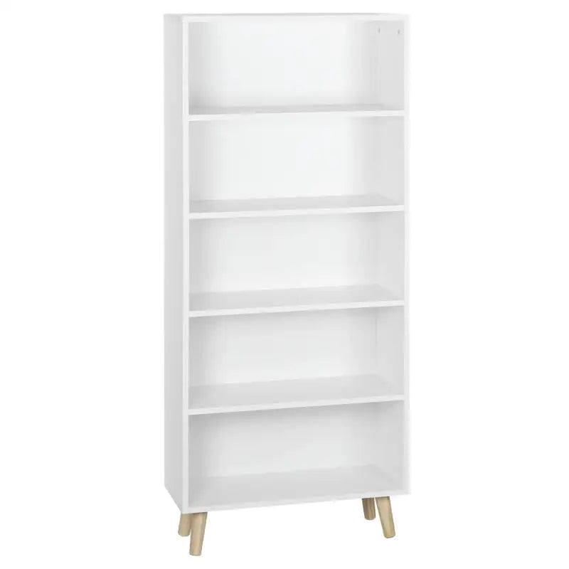 BukkitBow - Staande Boekenkast met 5 Compartimenten - Houten Poten - 60x24x144cm