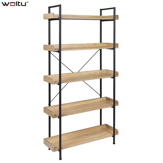 BukkitBow - Staande Boekenplank - 5 Planken - Water en Krasbestendig - Eenvoudig te Monteren - Geschikt voor Alle Ruimtes - 91x25.5x173CM