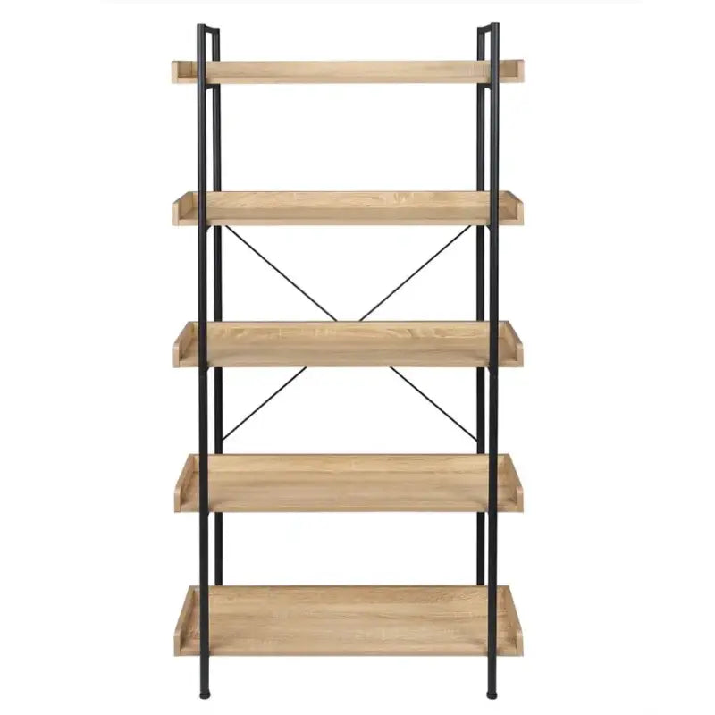BukkitBow - Staande Boekenplank - 5 Planken - Water en Krasbestendig - Eenvoudig te Monteren - Geschikt voor Alle Ruimtes - 91x25.5x173CM