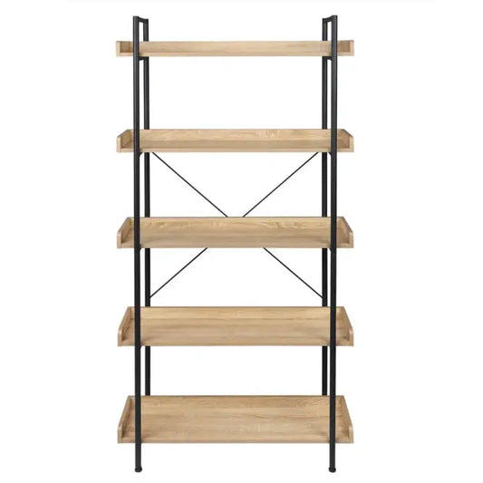 BukkitBow - Staande Boekenplank - 5 Planken - Water en Krasbestendig - Eenvoudig te Monteren - Geschikt voor Alle Ruimtes - 91x25.5x173CM