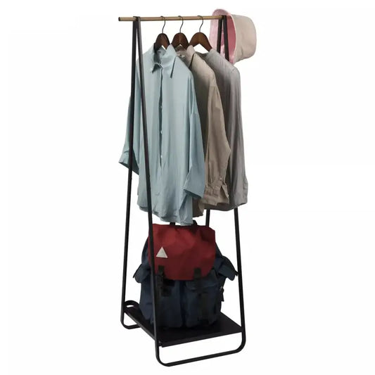 BukkitBow - Staande Kapstok - met Kledingplank - Eenvoudig en Modern - Ruimtebesparend - Eenvoudige Montage - 54x40x141CM