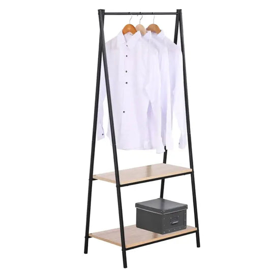 BukkitBow - Staande Kapstok met Opbergplanken - met Schoenenrek - Zware Kledingrail - Eenvoudige Montage - 151x60x40CM