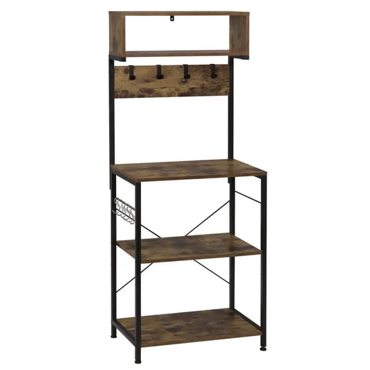 BukkitBow - Staande Kast met 5 Niveaus en Haken - Duurzame Constructie - Grote Opbergruimte - Stabiele Organisator 60x152x38cm