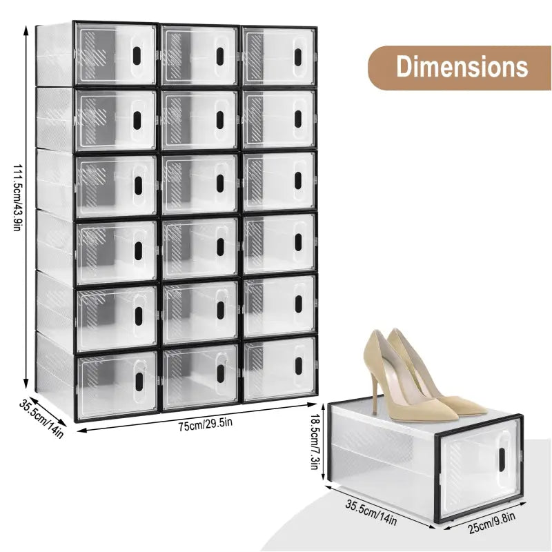 BukkitBow - Stapelbare Schoenendozen - Sneaker Organizer - Transparant