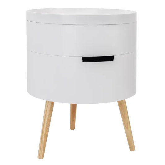 BukkitBow - Stijlvol Nachtkastje met Opslag - MDF en Massief Hout - Waterbestendig en Krasvast - 38x38x49 cm