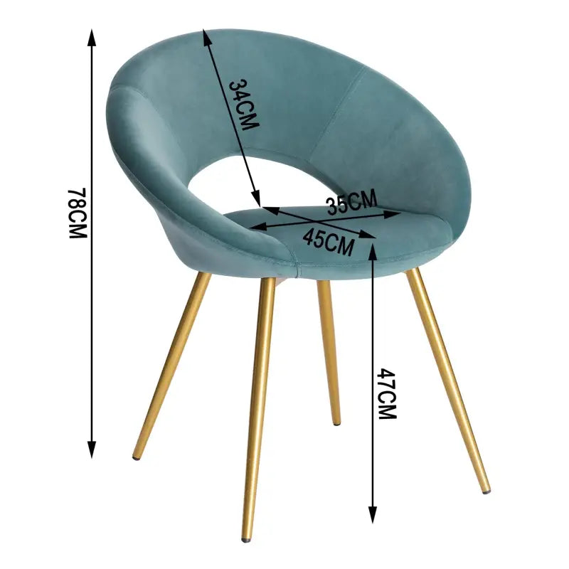 BukkitBow - Stijlvolle Eetkamerstoel - Comfortabel Fluweel - Ergonomisch Ontwerp - Veelzijdig Gebruik - Zithoogte: 47CM