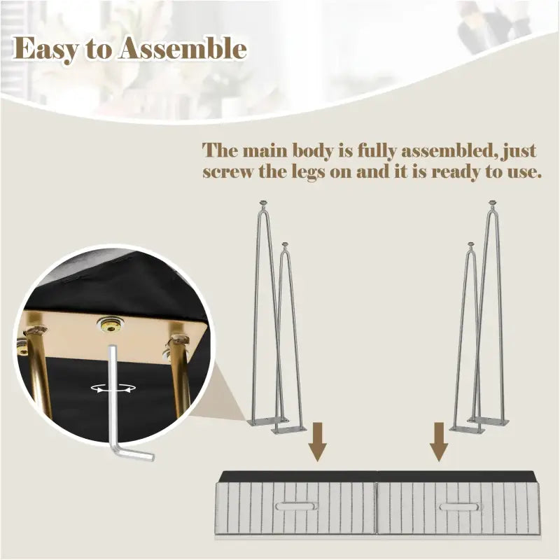 BukkitBow - Stijlvolle Kaptafel Set met Spiegel en Kruk - Stevig Metaal met Fluweel Afgewerkt - Goude Details - 80x77.5x40cm