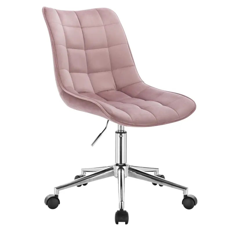 BukkitBow - Stoel / Bureaustoel - Verstelbaar met Wielen - Fluweel/Linnen/Synthetisch Leder - Verchroomd Staal - Ergonomisch Design - 360° Draaibaar