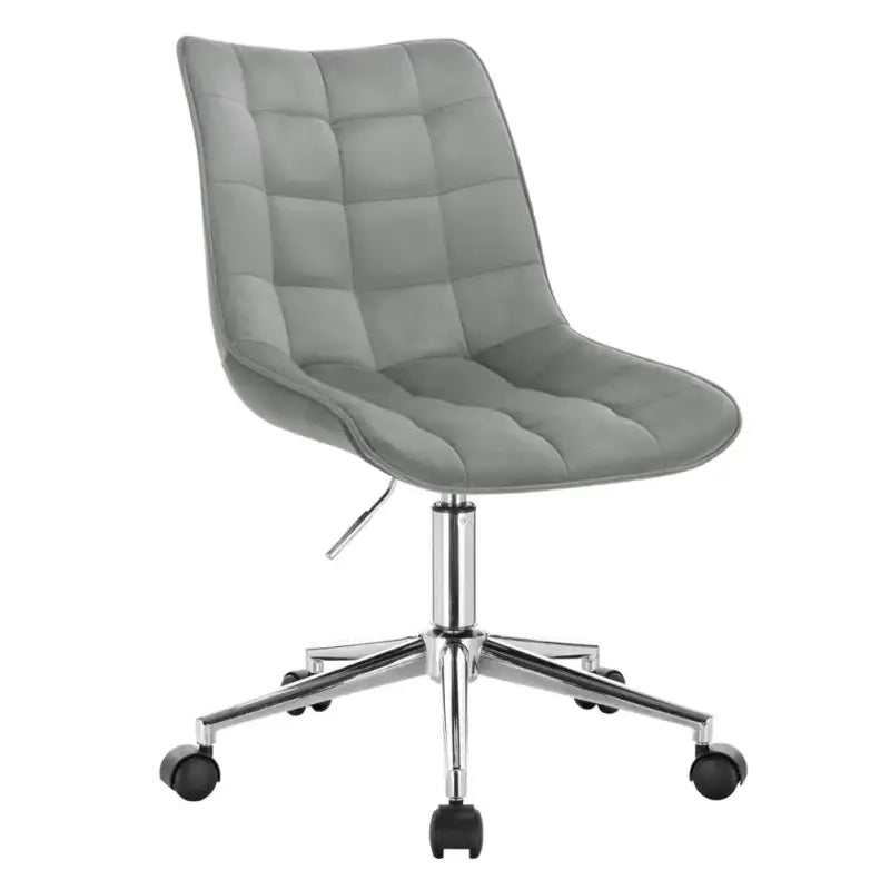 BukkitBow - Stoel / Bureaustoel - Verstelbaar met Wielen - Fluweel/Linnen/Synthetisch Leder - Verchroomd Staal - Ergonomisch Design - 360° Draaibaar