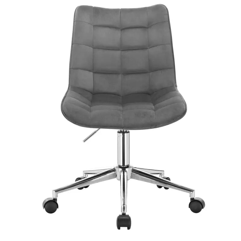 BukkitBow - Stoel / Bureaustoel - Verstelbaar met Wielen - Fluweel/Linnen/Synthetisch Leder - Verchroomd Staal - Ergonomisch Design - 360° Draaibaar