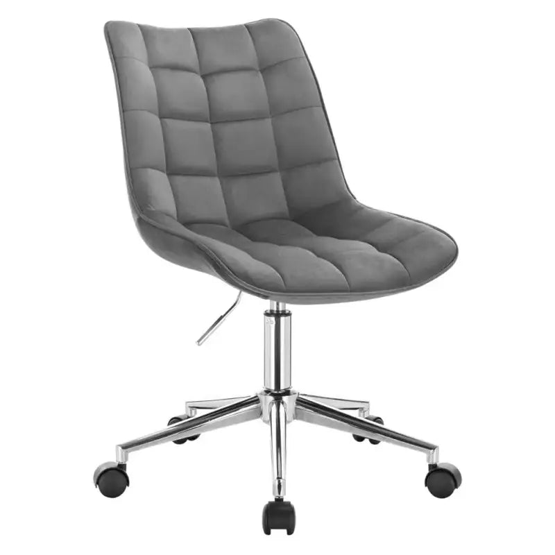 BukkitBow - Stoel / Bureaustoel - Verstelbaar met Wielen - Fluweel/Linnen/Synthetisch Leder - Verchroomd Staal - Ergonomisch Design - 360° Draaibaar