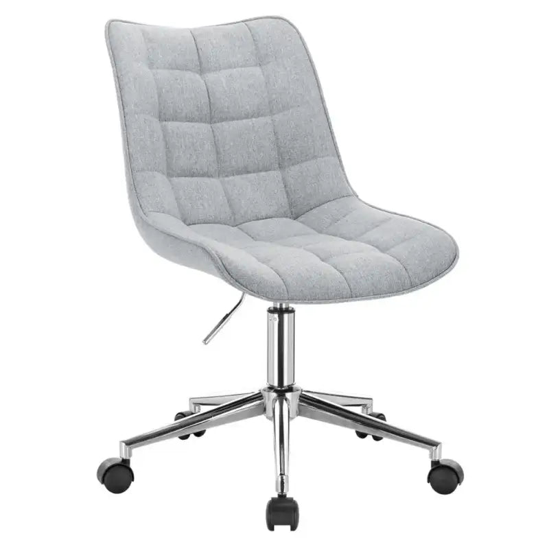 BukkitBow - Stoel / Bureaustoel - Verstelbaar met Wielen - Fluweel/Linnen/Synthetisch Leder - Verchroomd Staal - Ergonomisch Design - 360° Draaibaar